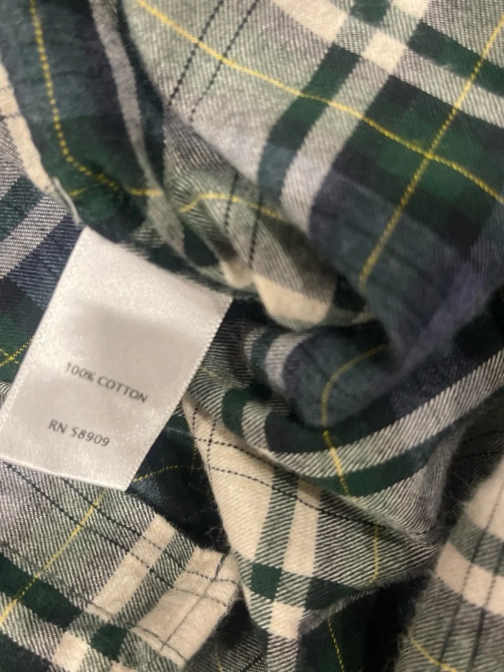 Boys Plaid Flannel Shirt Size M Green Navy